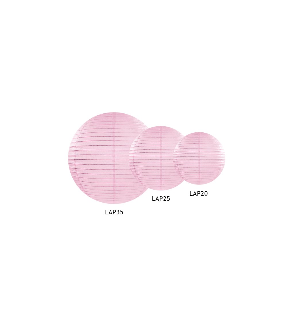 Papírový lampion II 20 cm - Světle růžový