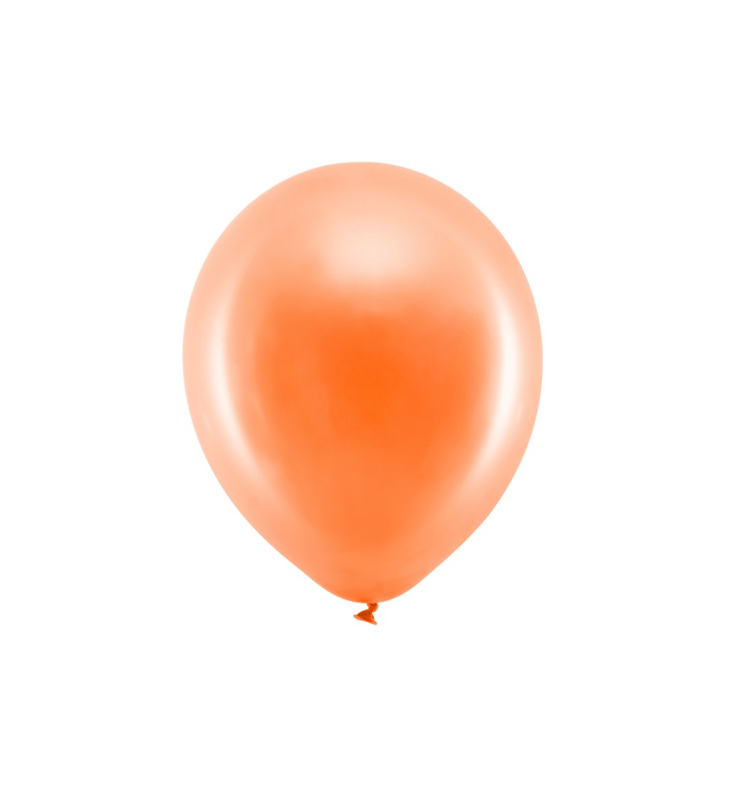 Duhové balónky 30cm metalické, oranžové