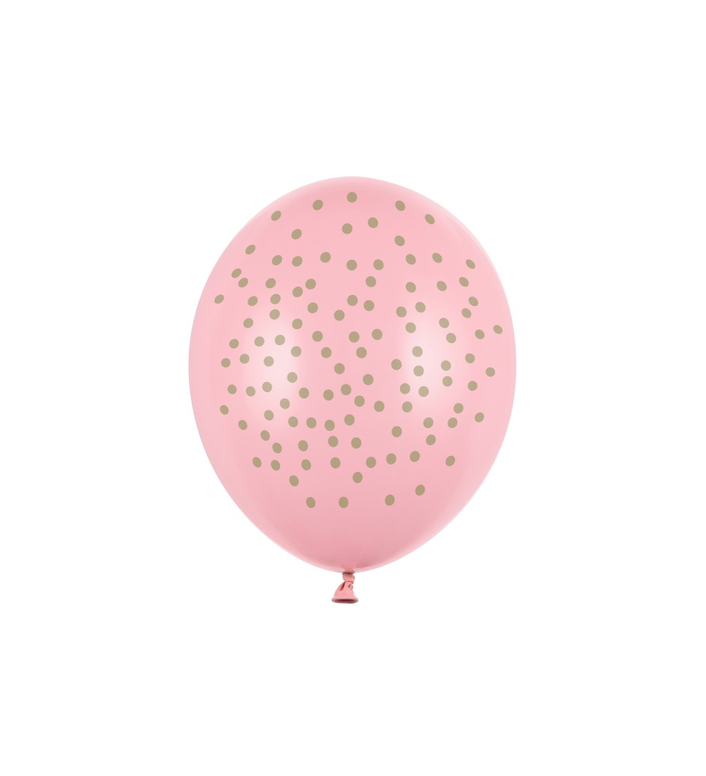 Balonky světlé růžové s puntíky 6ks