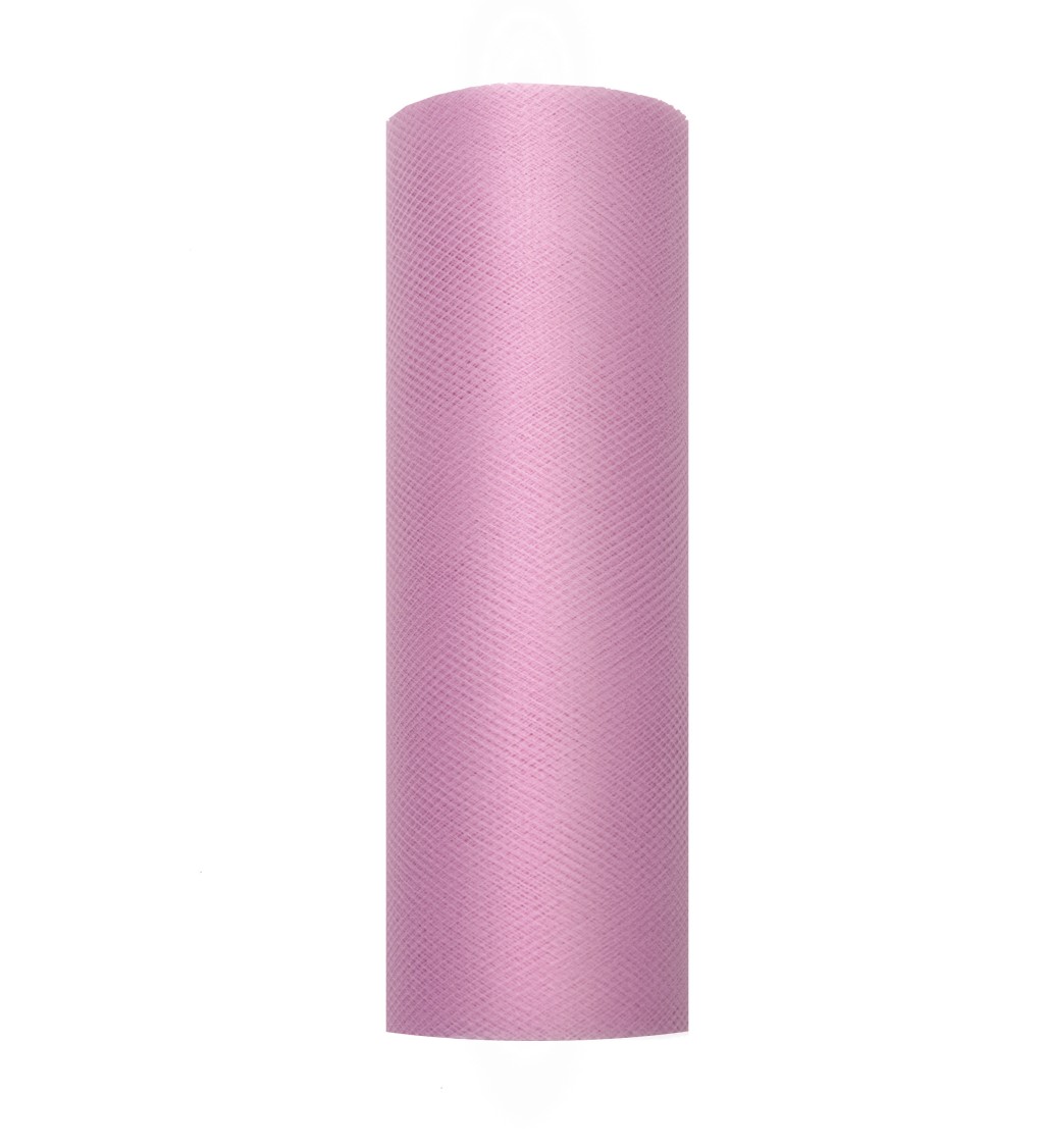 Pudrově růžový tyl - role (0,15 m)