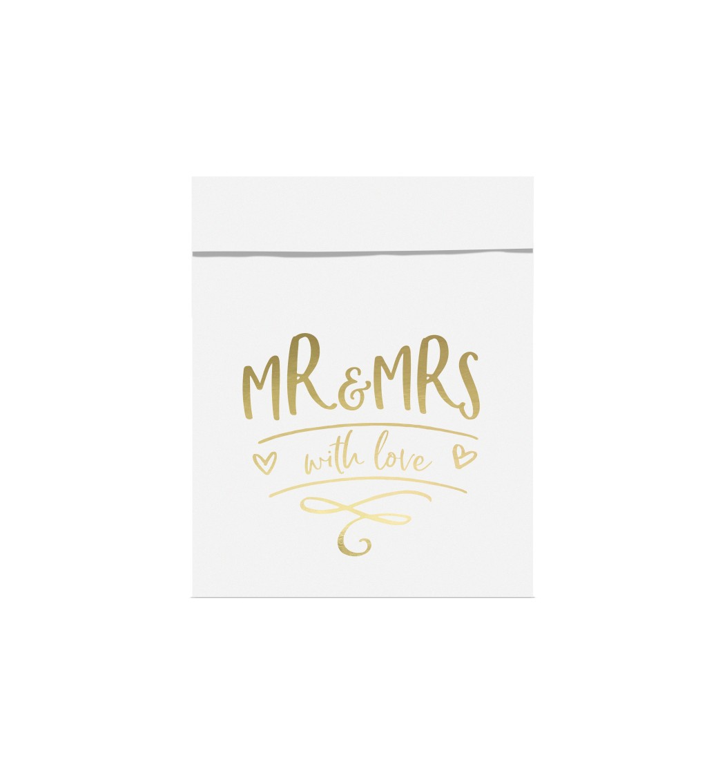 Papírové taštičky na pohoštění - Mr&Mrs