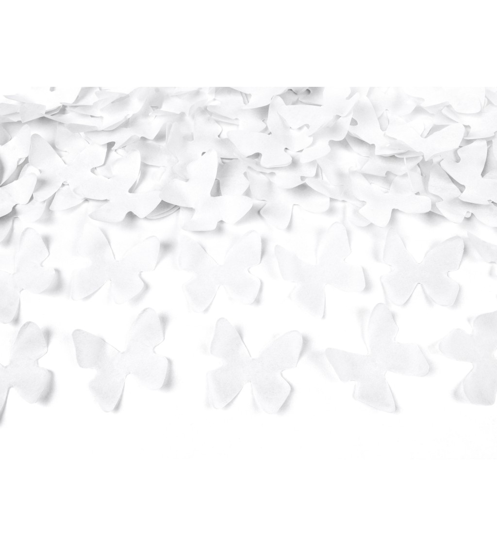 Kanón s motýly - bílé konfety