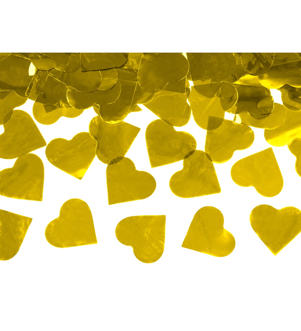 Kanón se srdíčky - zlaté konfety