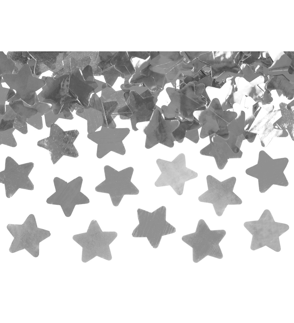 Kanón s konfetami - stříbrné hvězdičky