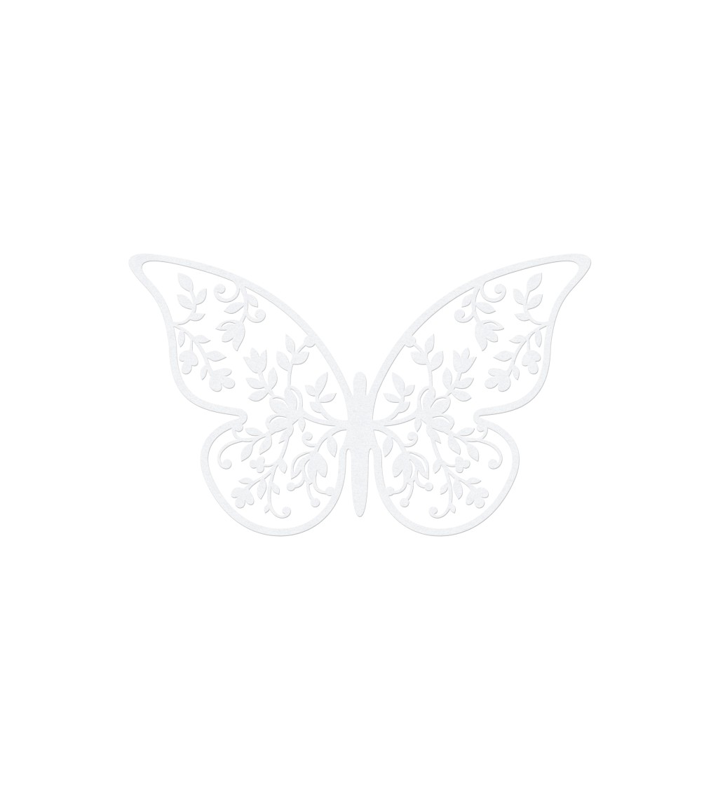 Bílá dekorace - papíroví motýlci IV