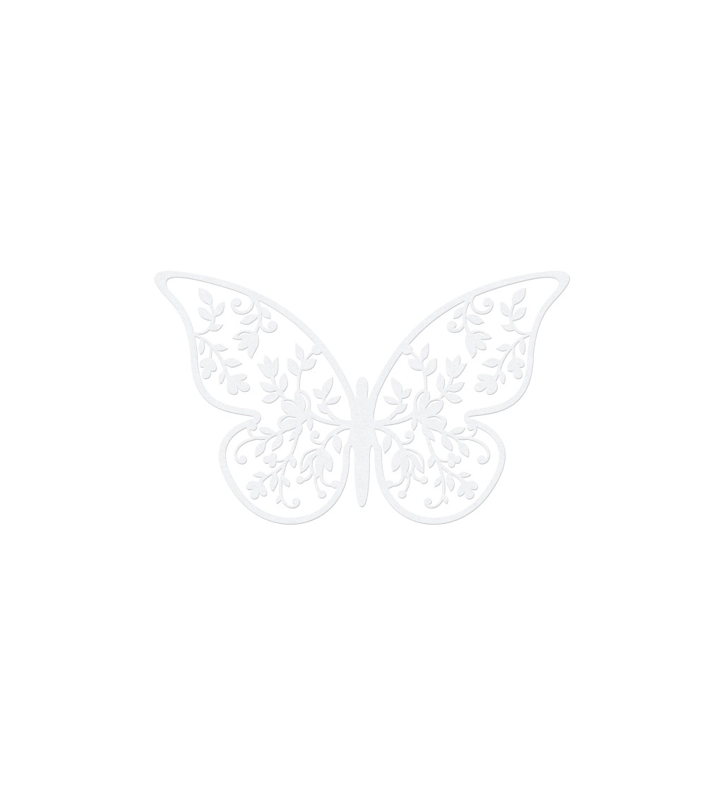 Bílá dekorace - papíroví motýlci II