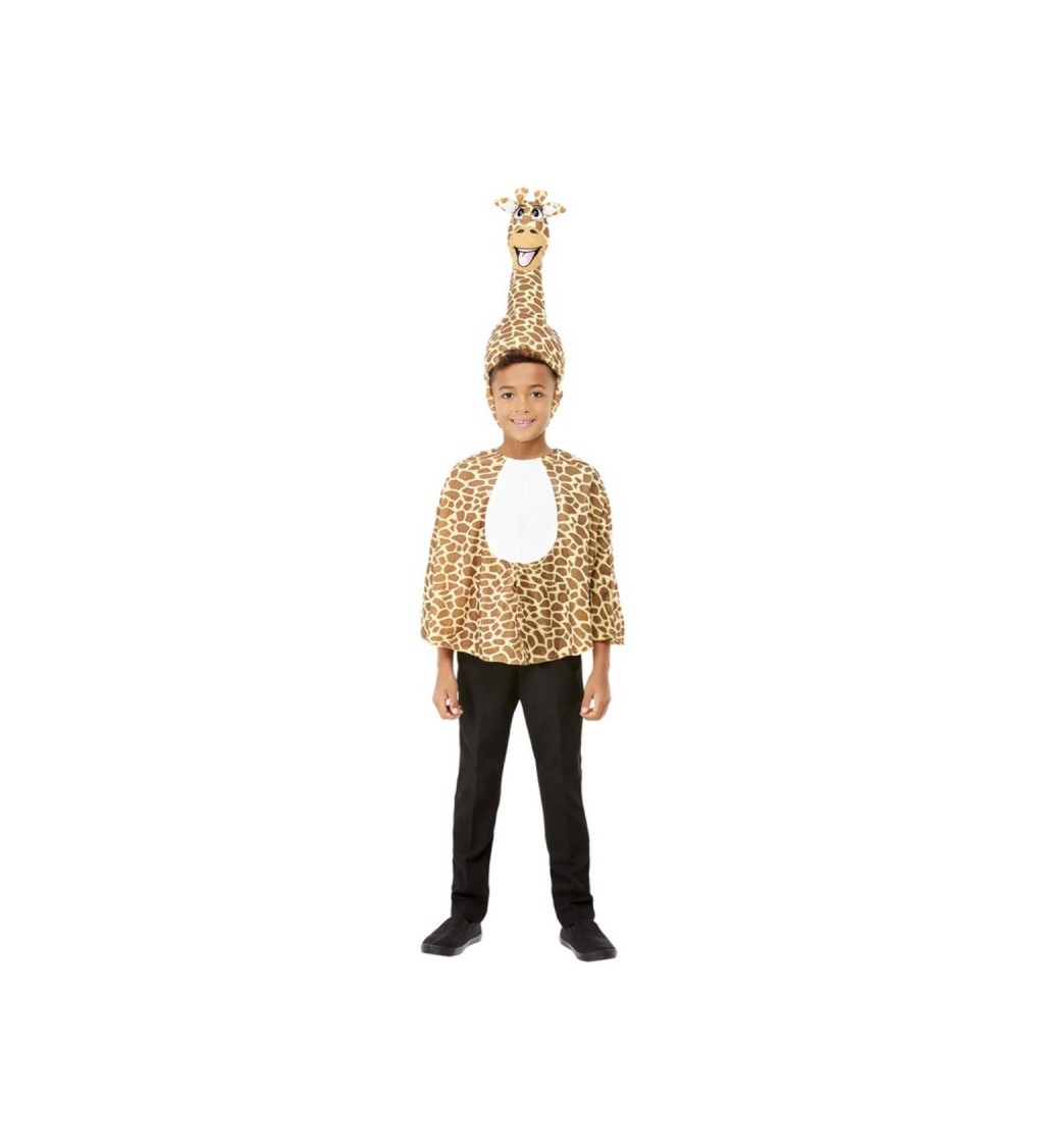 Dětský žirafí plášť s hlavou