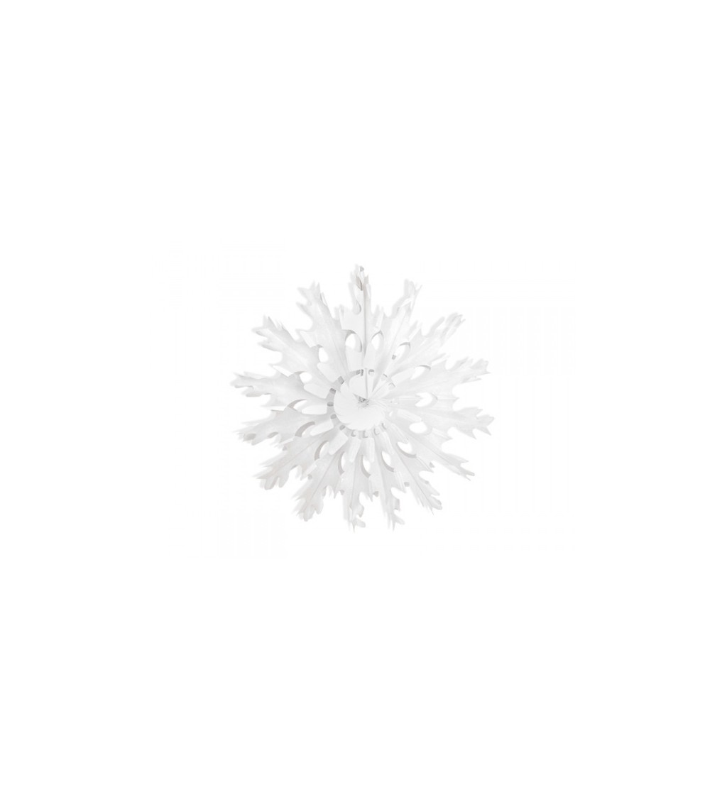 Bílá závěsná rozeta - sněhová vločka