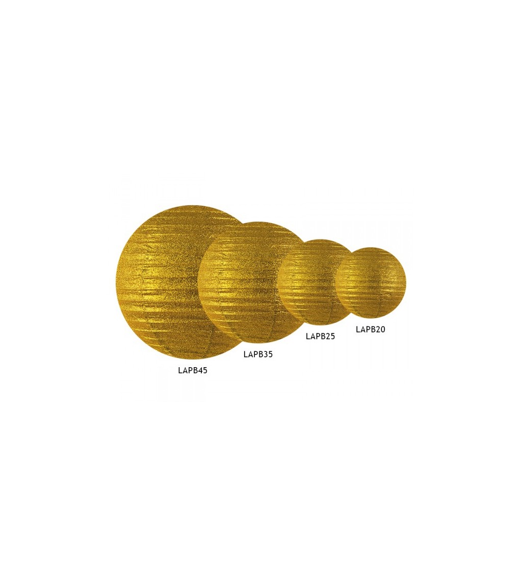 Zlatý lampión se třpytkami (45 cm)