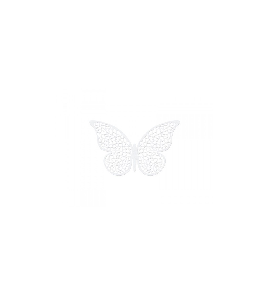 Bílá dekorace - papíroví motýlci III
