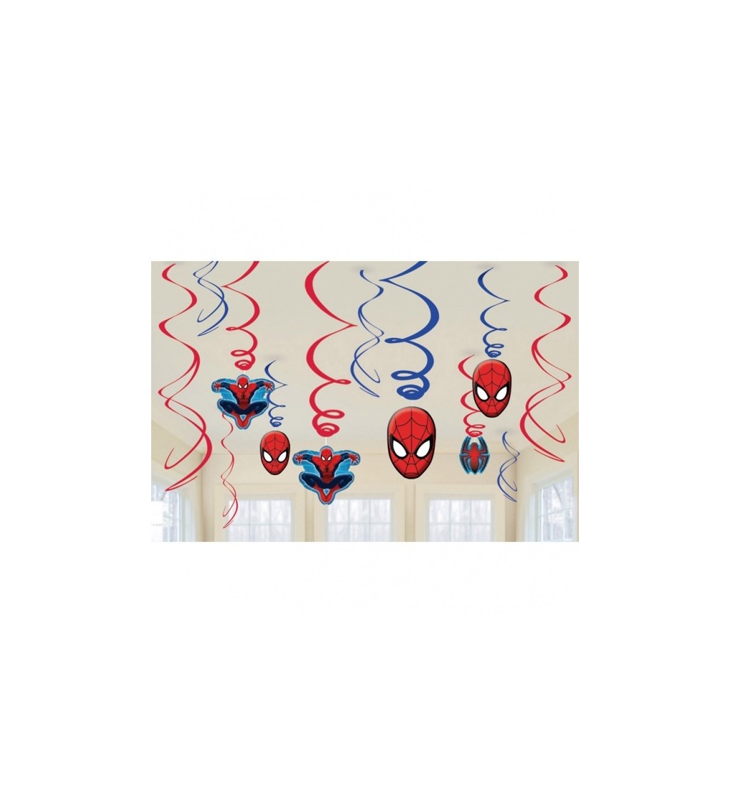 Dekorace - závěsná spirála Spiderman