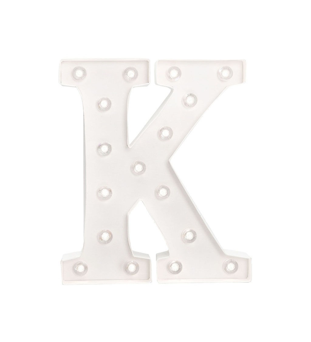Svítící písmeno LED bílé - "K"