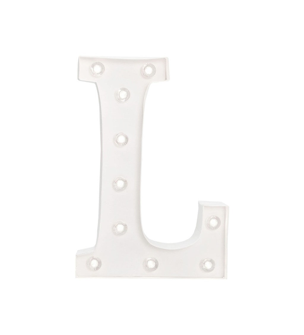 Svítící písmeno LED bílé - "L"