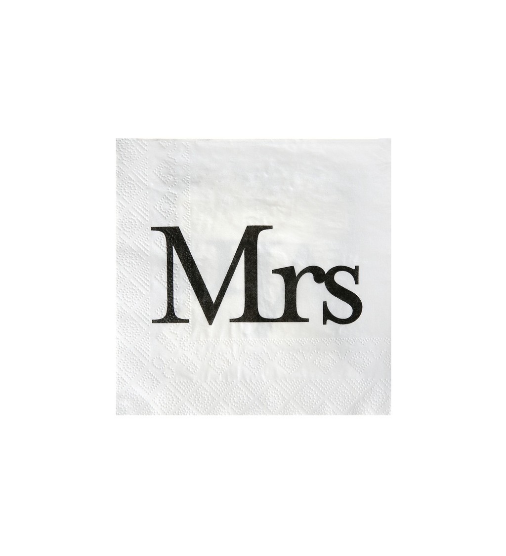 Bílé ubrousky - Mr & Mrs