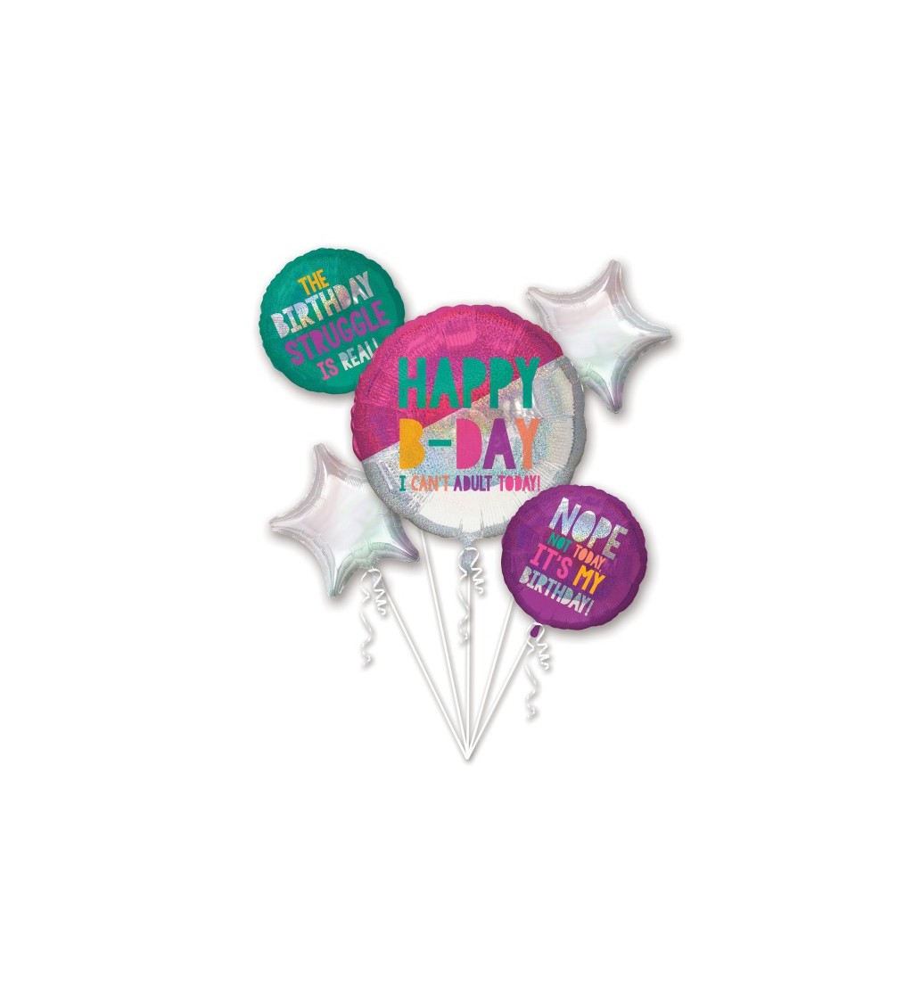 Sada narozeninových fóliových balónků 