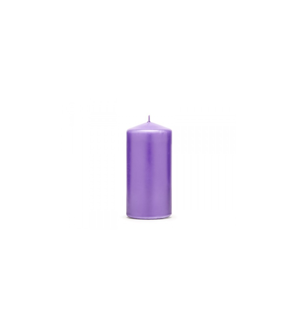Matná světle fialová svíčka 12 cm 