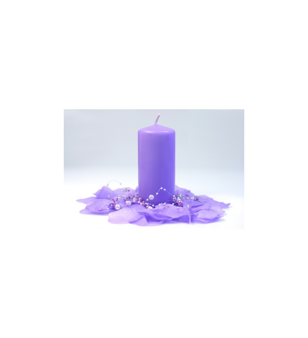 Matná světle fialová svíčka 12 cm 