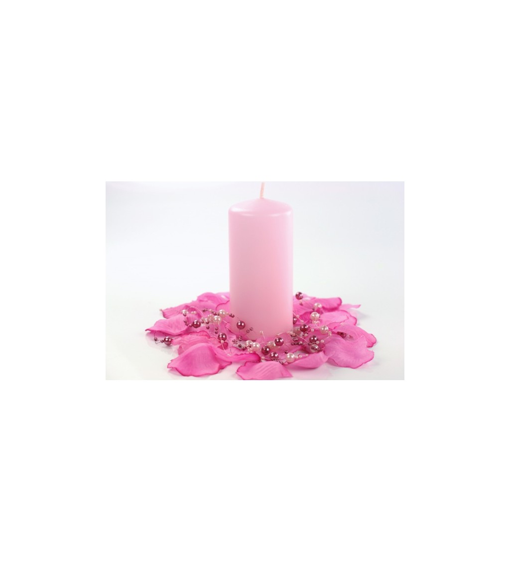 Matná světle růžová svíčka 12 cm