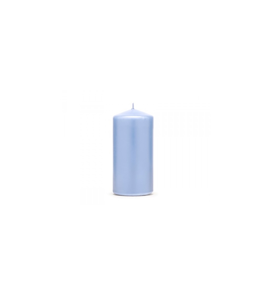 Matná šedo-modrá svíčka 12 cm
