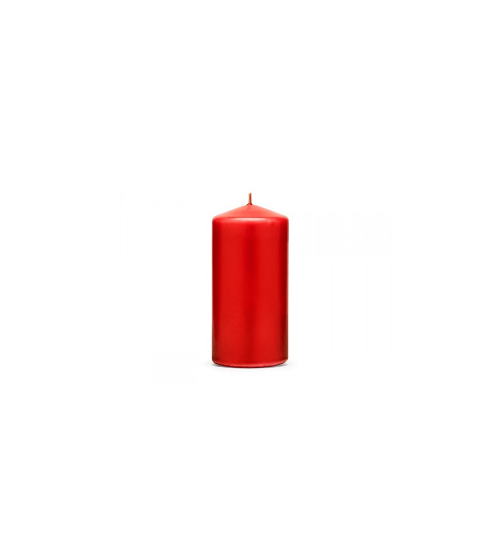 Matná červená svíčka 12 cm 