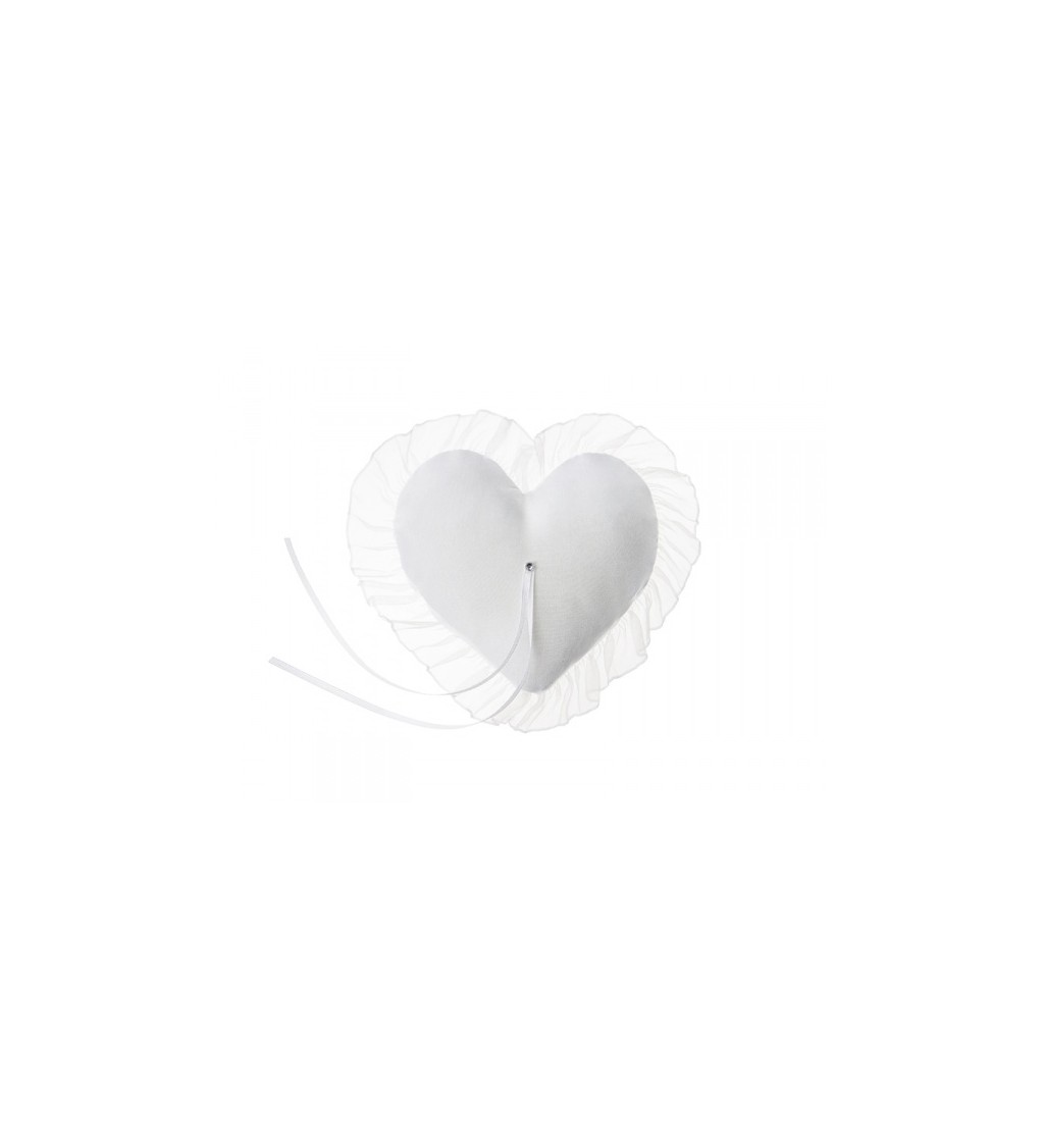 Polštářek pod prstýnky - bílé srdce