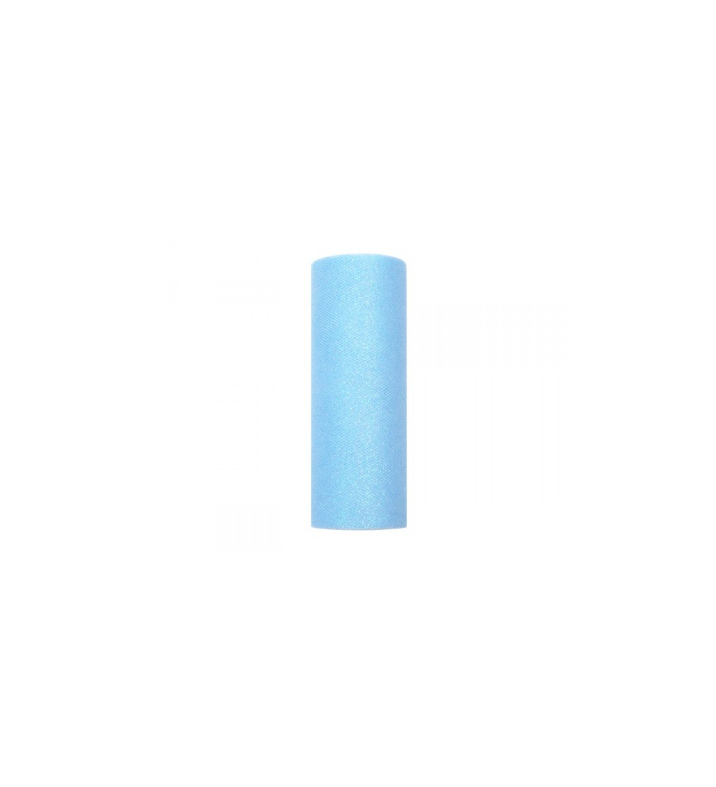 Světle modrý tyl - třpytivý (0,15 m)