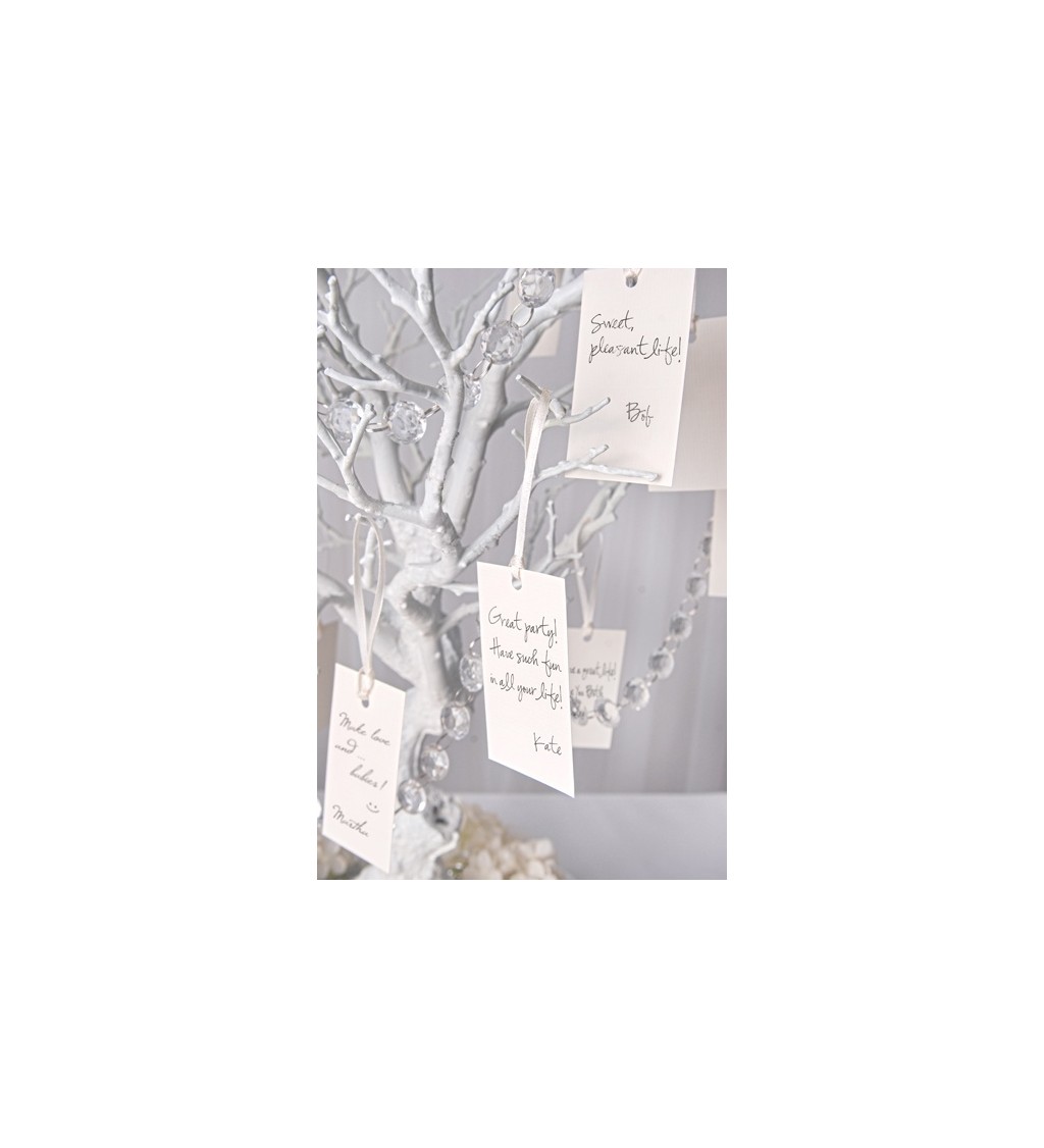 Bílé kartičky na strom přání