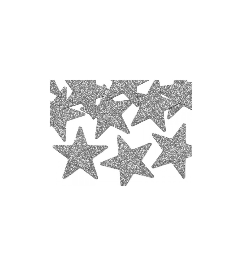 Glittery decorations Star, silver
