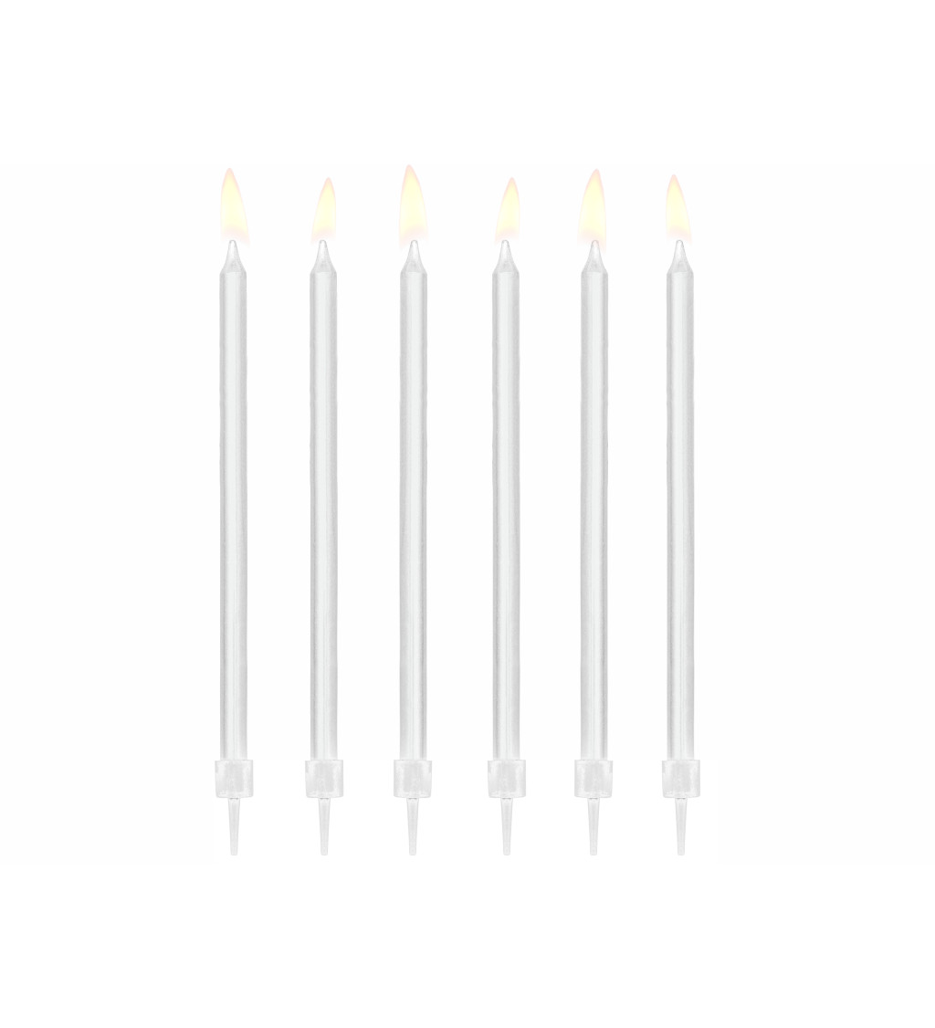 Dortové svíčky - dlouhé bílé