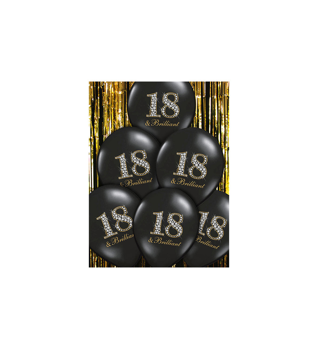 Balónky s číslem 18 - černé
