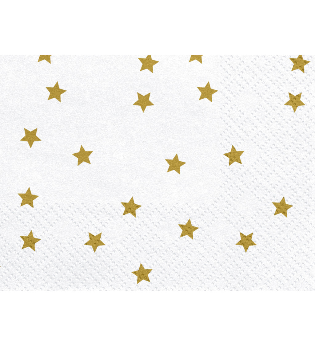 Ubrousky s hvězdičkami -bílo-zlaté