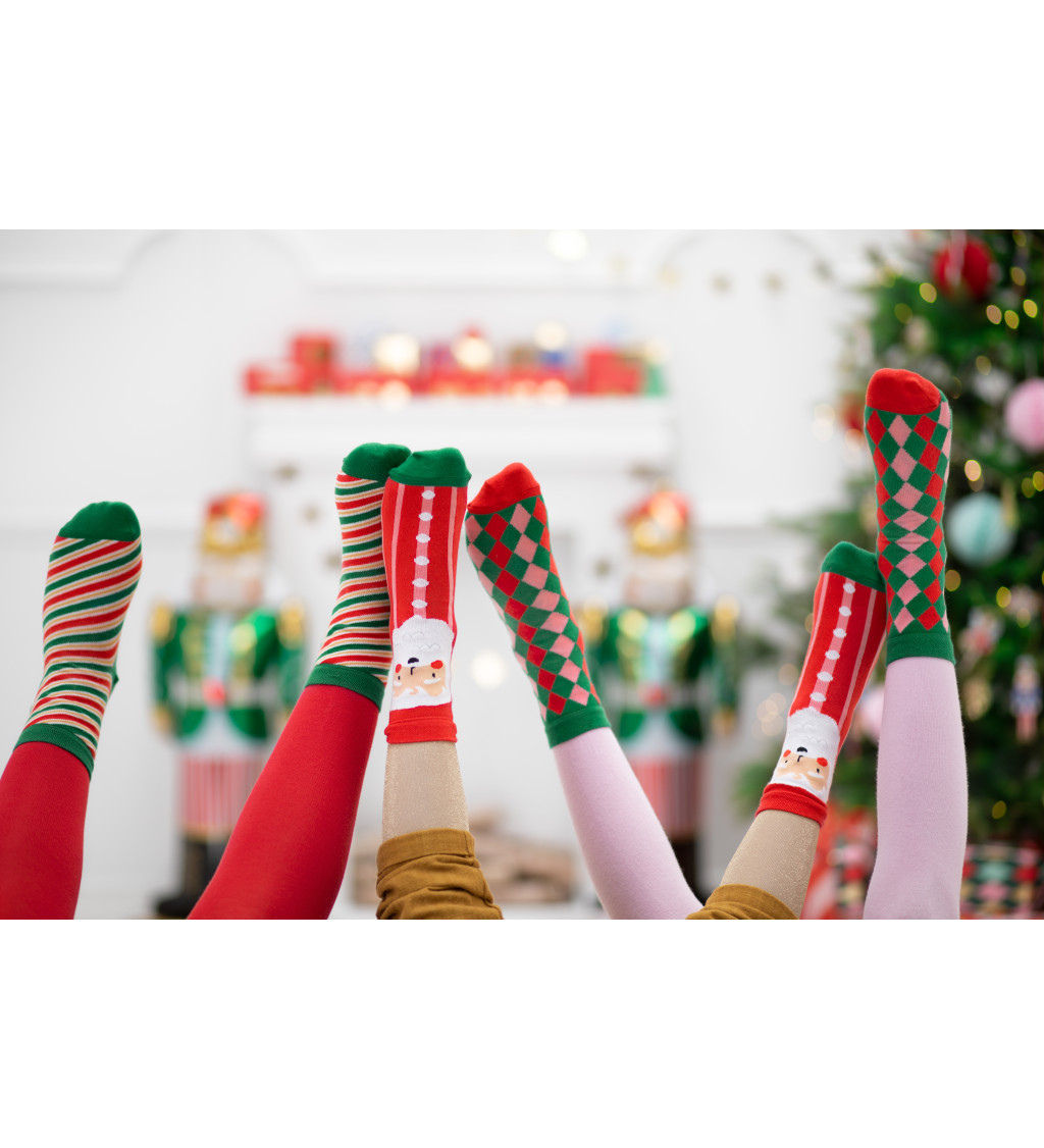 Vánoční ponožky - proužkované