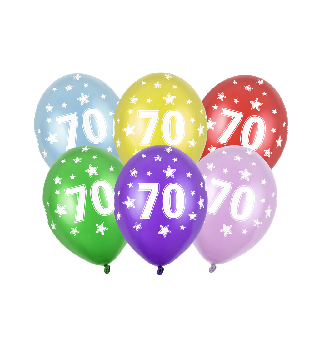 Sada balónků mix barev s číslem 70