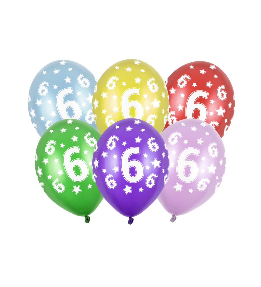 Balónky barevné s číslem '6'