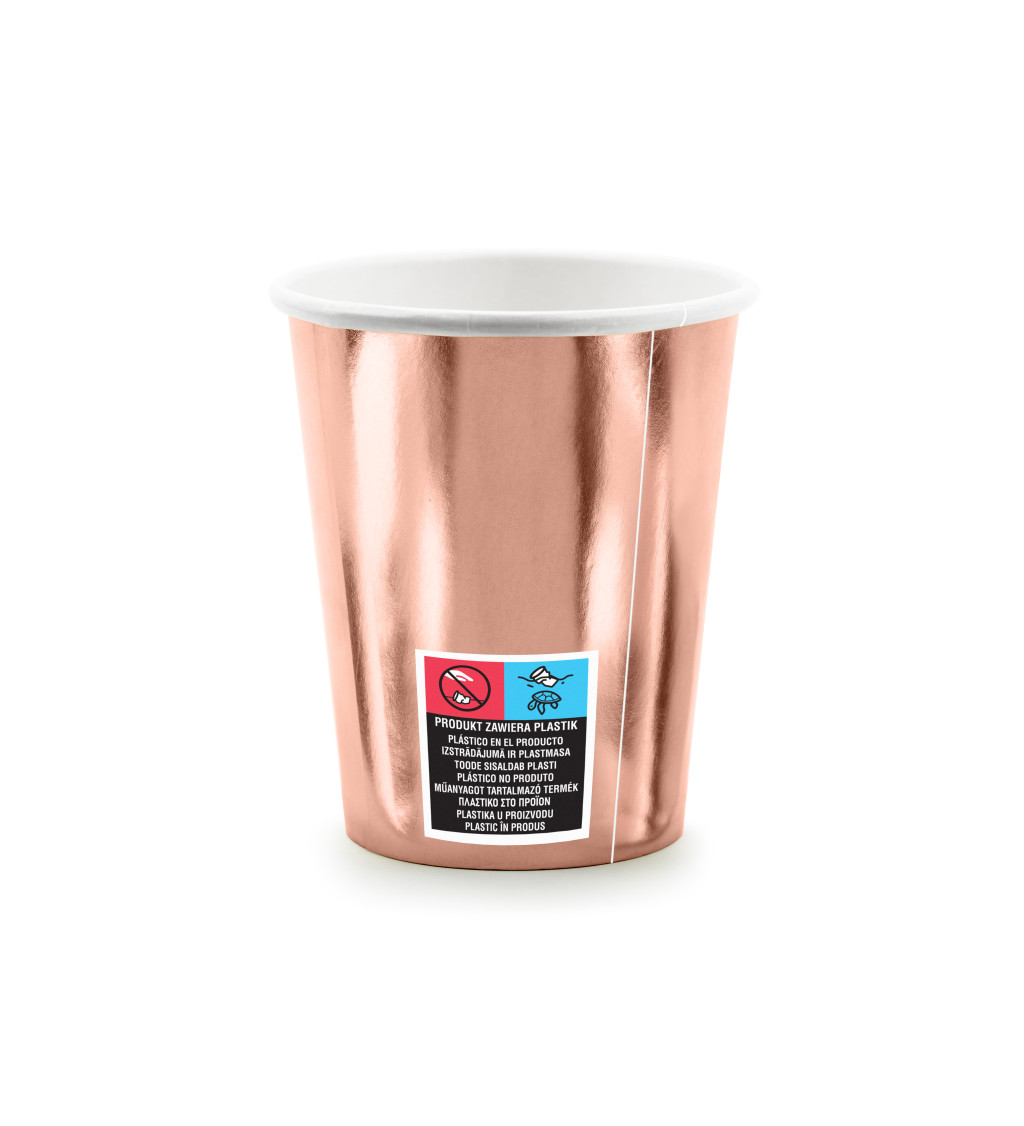 Rosegold Kelímky s nápisem Happy Birthday