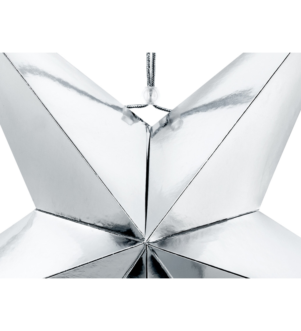 Stříbrná dekorační hvězda - závěsná (70 cm)