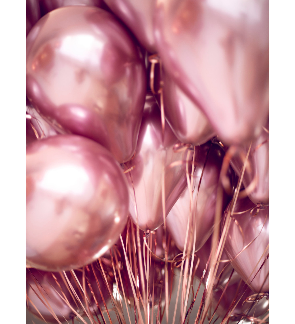 Metalické rose gold balónky 50 ks