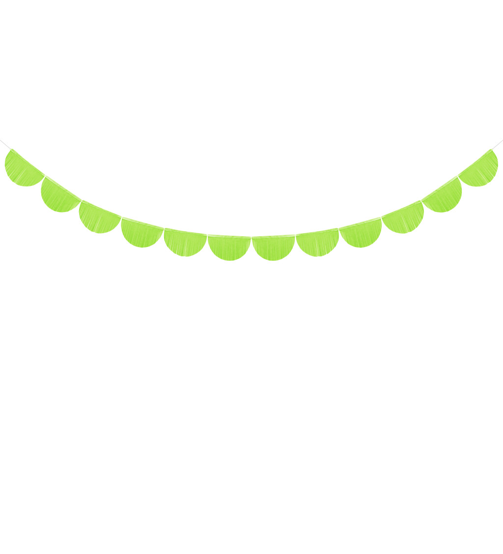 Třásňová girlanda - světle zelené půlměsíčky
