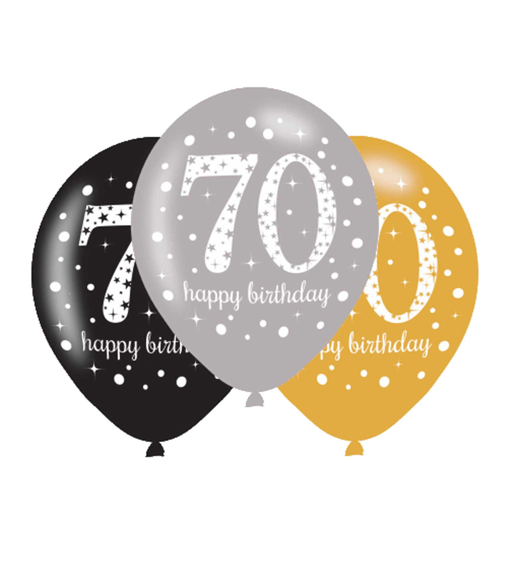 Sada latexových balónků 70 happy birthday