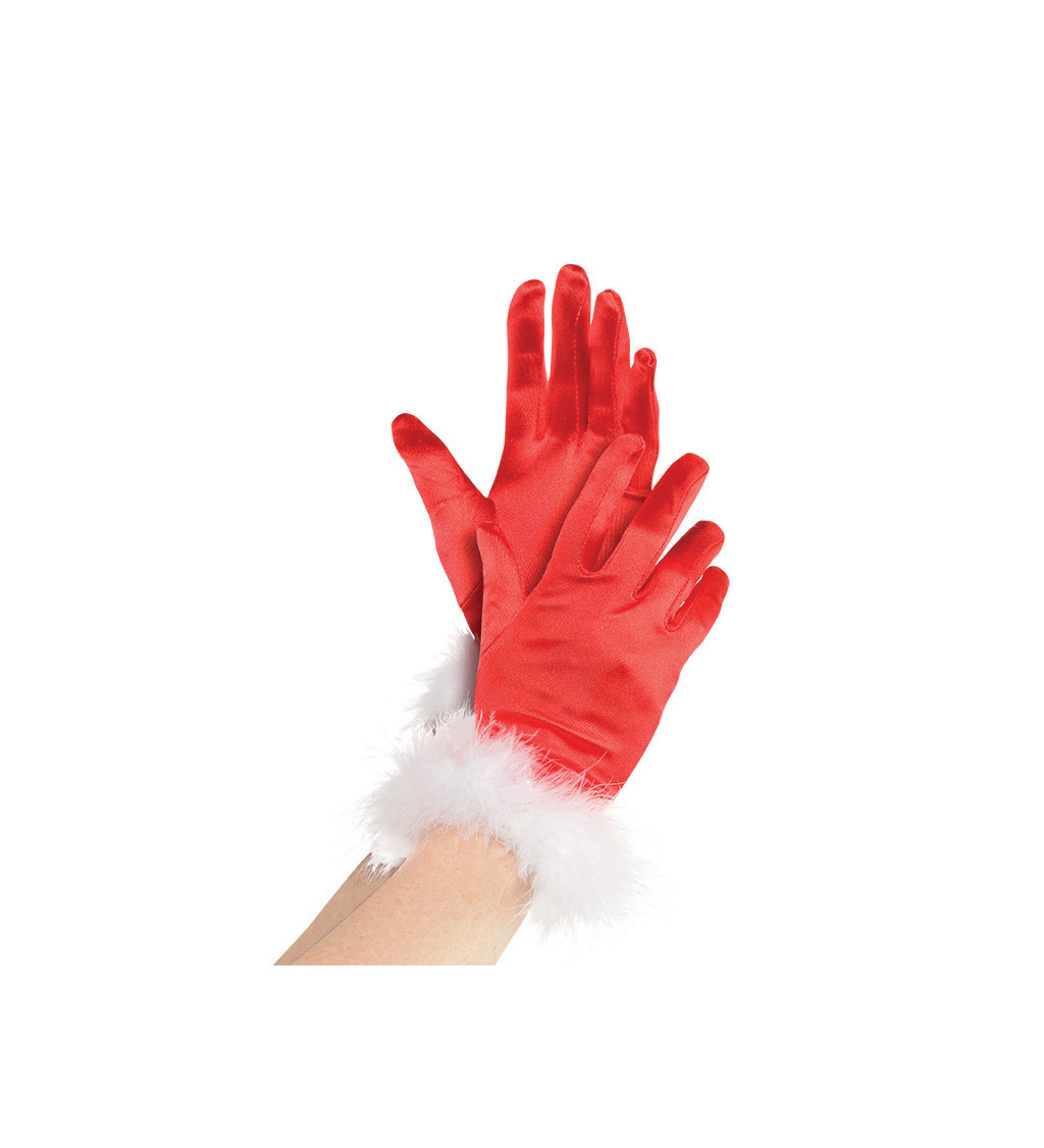 Červené rukavice Santa Claus