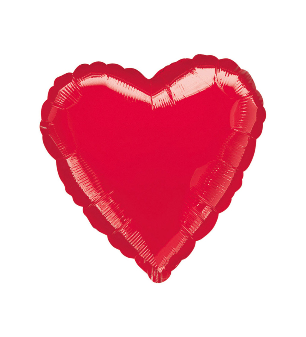 Červený velký fólivý balónek ve tvaru srdce