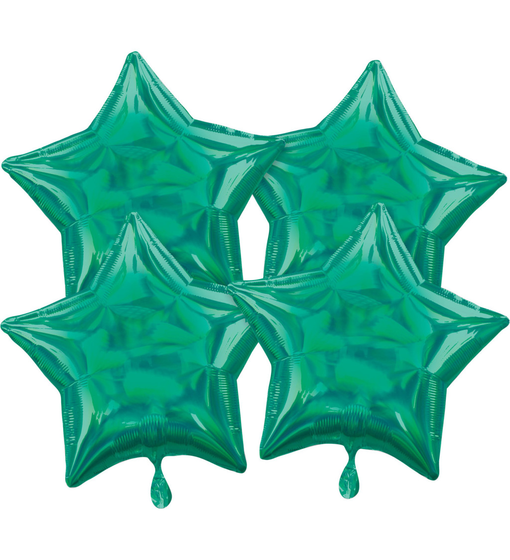 Fóliové balónky duhově zelené hvězdy