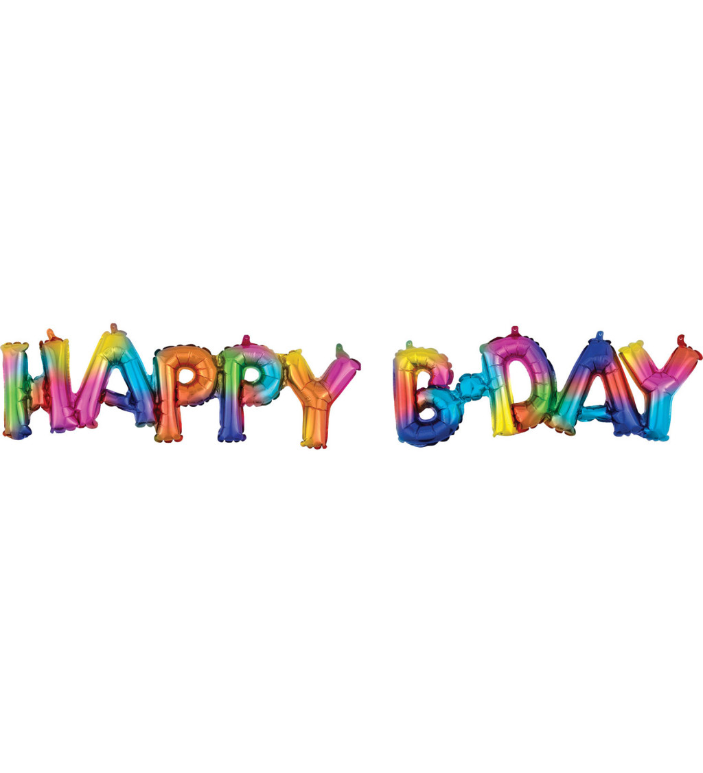 Happy Birthday balón duhový - Girlanda