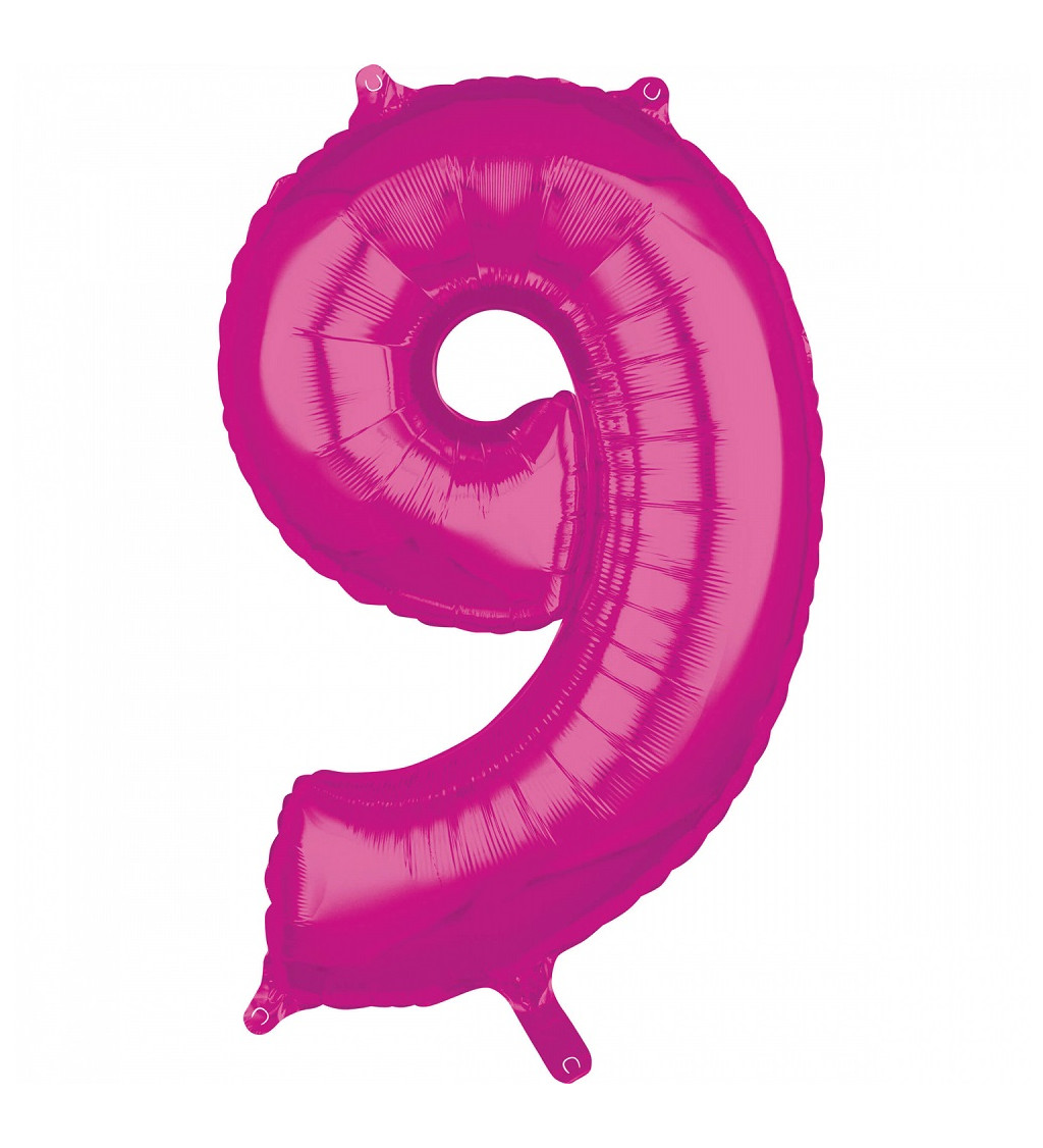 Fóliový balónek růžový číslo 9