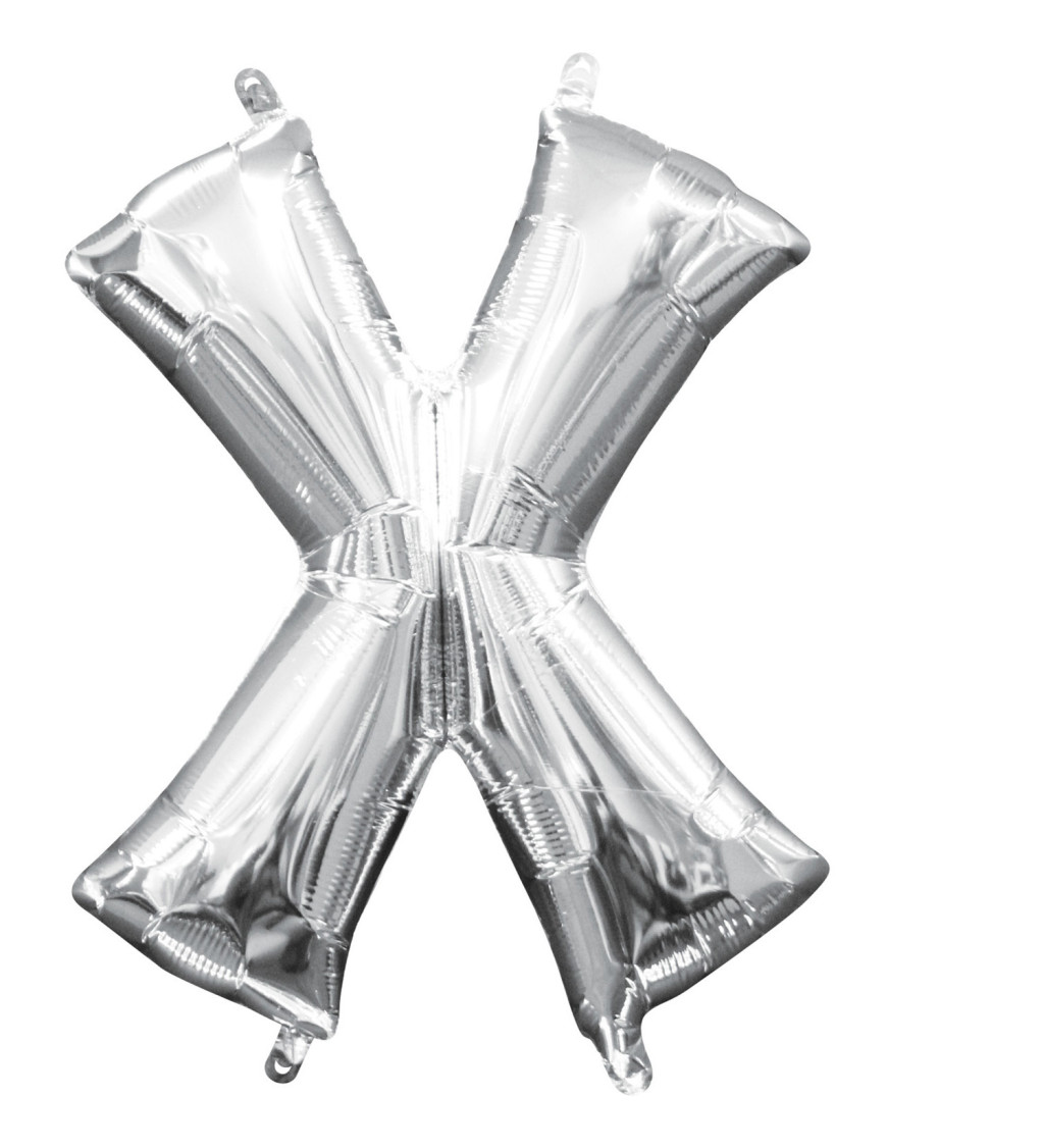 Fóliový balónek stříbrný - písmeno X