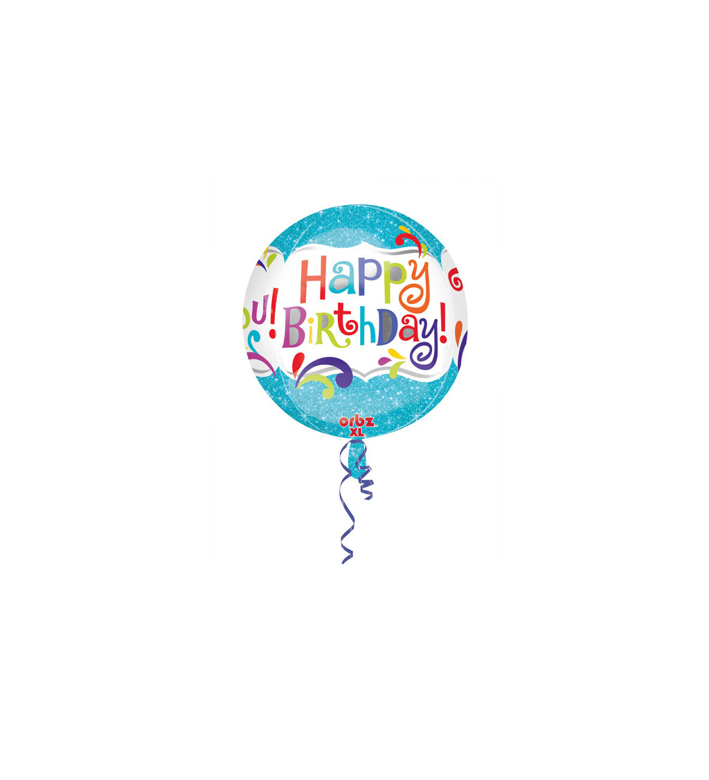 Happy Birthday - modrý balónek