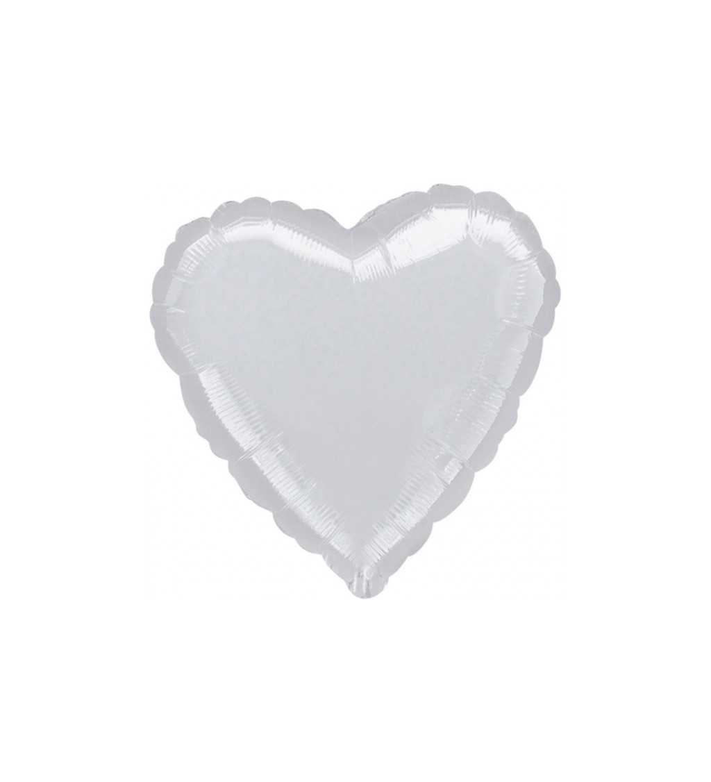 Balónek fóliový - srdce stříbrné