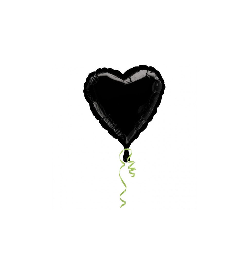 Černý fóliový balónek - tvar srdce