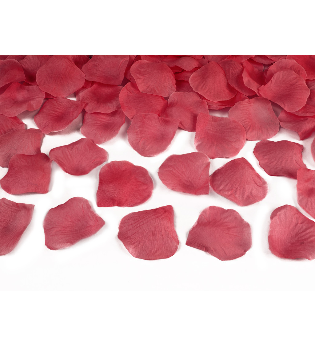 Vystřelovací konfety ve tvaru lístků růží - tmavě růžová