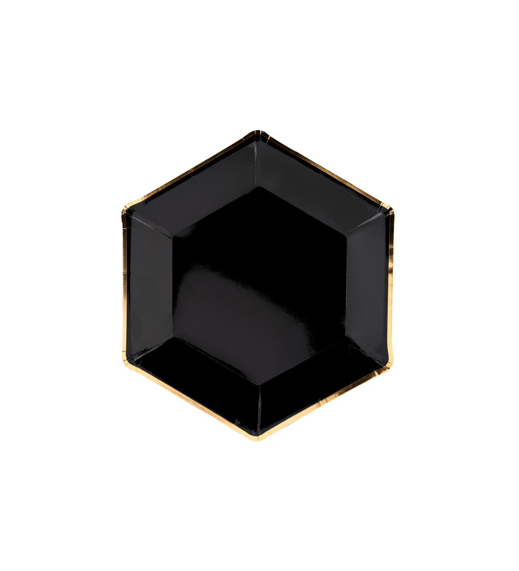 Černé talířky - šestiúhelník